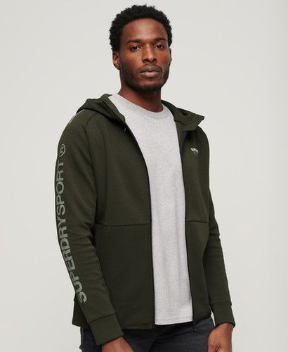 Men's Sport Tech Logo Loose Zip Hoodie Khaki / Army Khaki - Size: M - Superdry - Modalova