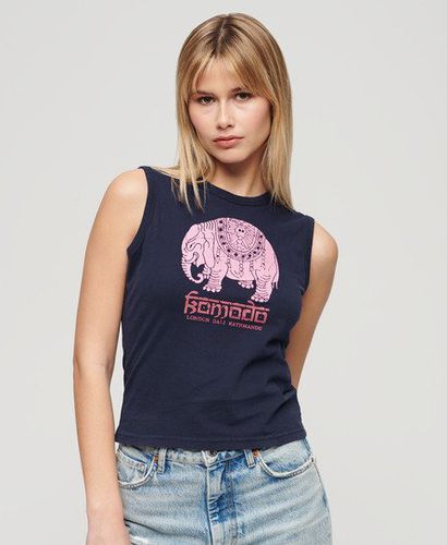 Damen Schmal Geschnittenes X Komodo Hathi Tanktop - Größe: 36 - Superdry - Modalova