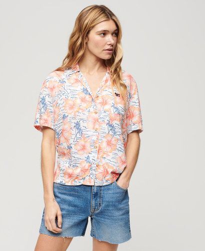 Women's Beach Resort Shirt Navy / Hibiscus Navy - Size: 12 - Superdry - Modalova