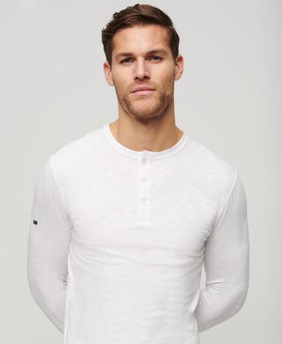Men's Long Sleeve Jersey Grandad Top White / Optic - Size: XL - Superdry - Modalova