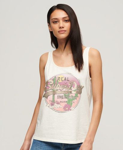 Women's Vintage Logo Narrative Vest Top Off White - Size: 10 - Superdry - Modalova