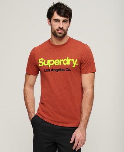 Mens Classic Core Logo Washed T-Shirt, Orange, Size: L - Superdry - Modalova