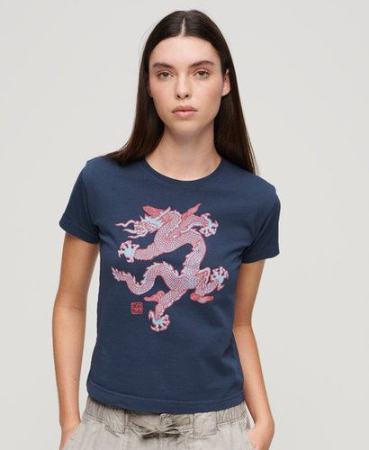 Women's x Komodo Dragon Slim T-Shirt Navy / Richest Navy - Size: 10 - Superdry - Modalova
