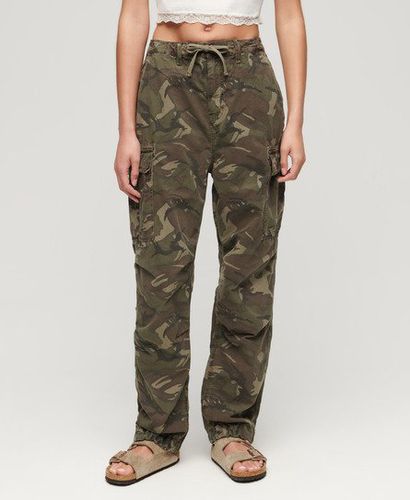 Women's Low Rise Parachute Cargo Pants Green / Outline Camo - Size: 28/32 - Superdry - Modalova