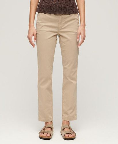Women's Mid Rise Chino Trousers Brown / Stonewash Taupe Brown - Size: 26/30 - Superdry - Modalova