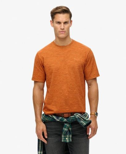 Men's Over-Dyed Slub Marl Crew Neck T-Shirt, Orange, Size: S - Superdry - Modalova