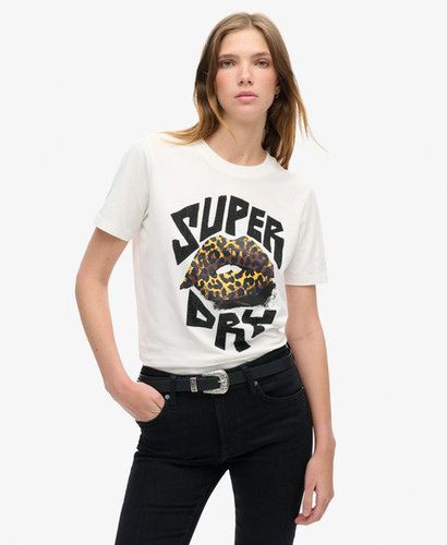 Women's Lo-Fi Punk Poster Relaxed T-Shirt White / Off White - Size: 12 - Superdry - Modalova