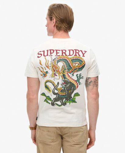 Men's Tattoo Graphic T-Shirt Cream - Size: M - Superdry - Modalova