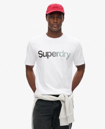 Men's Core Logo Fade Loose T-Shirt White / Brilliant White - Size: M - Superdry - Modalova