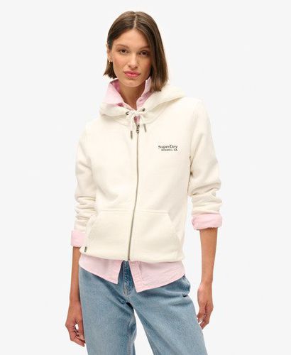 Women's Essential Logo Zip Hoodie White / Off White - Size: 12 - Superdry - Modalova