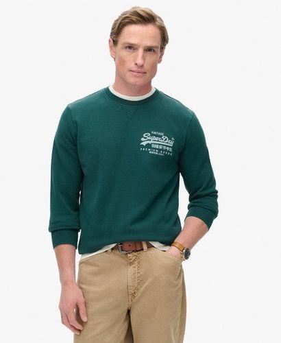 Men's Classic Vintage Logo Heritage Chest Sweatshirt Green / Dark Pine Green - Size: S - Superdry - Modalova