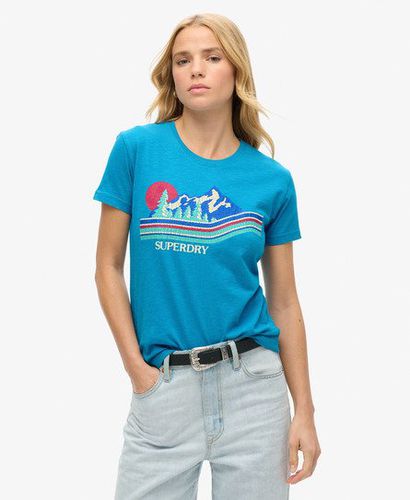 Damen Figurbetontes Outdoor-T-Shirt Gestreift, Größe: 42 - Superdry - Modalova