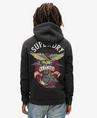 Men's Tattoo Graphic Hoodie Black - Size: XL - Superdry - Modalova