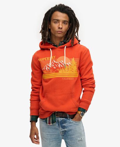 Men's Outdoor Graphic Stripe Hoodie Orange / Denim Co Rust Orange - Size: M - Superdry - Modalova