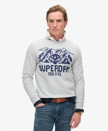 Men's Outdoors Graphic Crew Sweatshirt Grey / Flake Grey Marl - Size: S - Superdry - Modalova