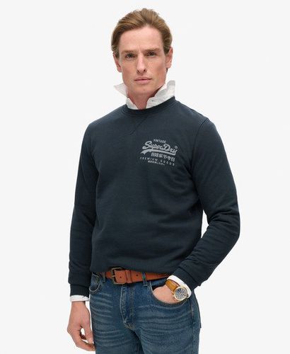 Men's Classic Vintage Logo Heritage Chest Sweatshirt Navy / Eclipse Navy - Size: L - Superdry - Modalova