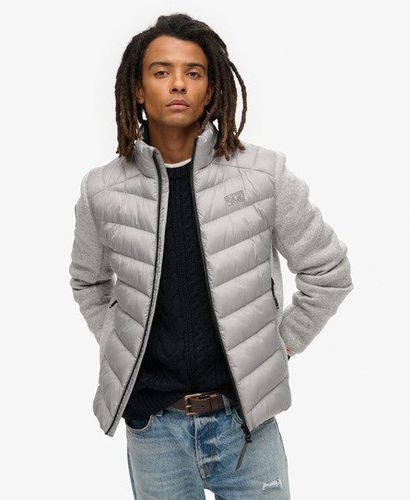 Men's Storm Knitted Hybrid Padded Jacket Grey / Grey Marl - Size: S - Superdry - Modalova