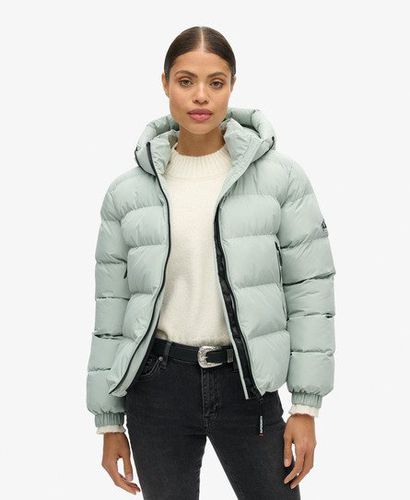 Women's Hooded Sports Puffer Jacket Light Grey / Puritan Grey - Size: 10 - Superdry - Modalova