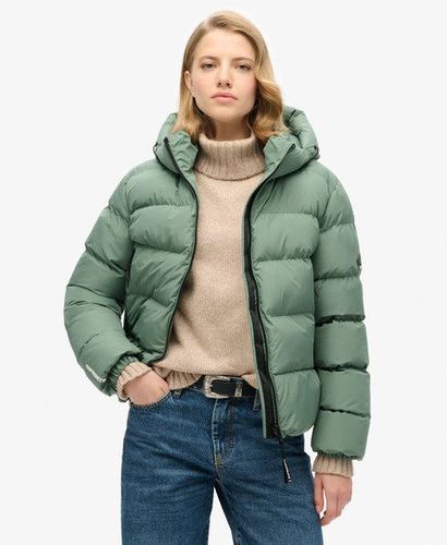 Women's Hooded Sports Puffer Jacket Green / Laurel Khaki - Size: 16 - Superdry - Modalova