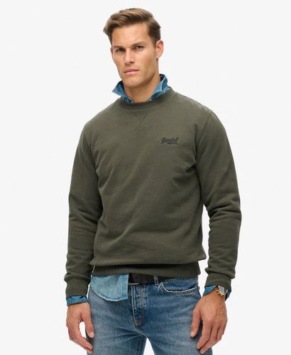 Men's Essential Logo Crew Sweatshirt Green / Dark Grey Green - Size: L - Superdry - Modalova