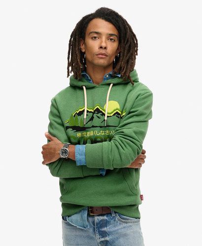 Men's Great Outdoors Graphic Hoodie Green / Winter Mint Marl - Size: L - Superdry - Modalova