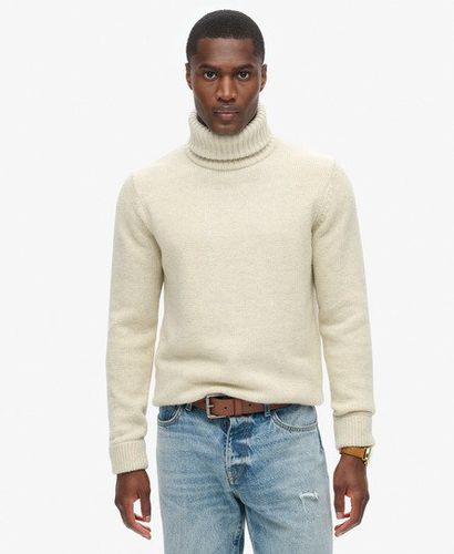 Men's The Merchant Store - Roll Neck Jumper Cream / Oatmeal Twist - Size: M - Superdry - Modalova