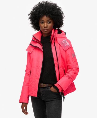 Women's Hooded Mountain Windbreaker Jacket Pink / Hyper Fire Pink - Size: 8 - Superdry - Modalova