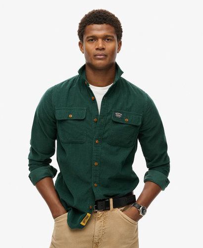 Men's Trailsman Relaxed Fit Corduroy Shirt Green / Pine Green - Size: L - Superdry - Modalova