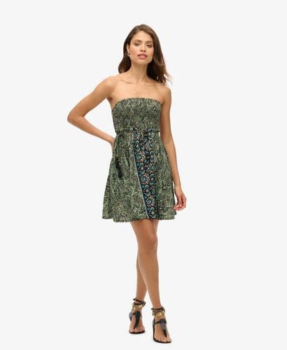 Women's St Tropez Bandeau Dress Green / Green Leaf Paisley - Size: 12 - Superdry - Modalova