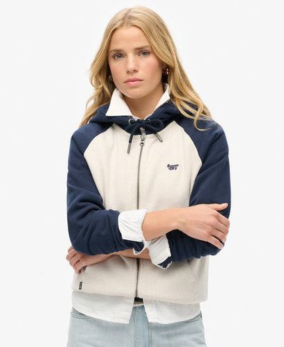 Women's Essential Baseball Zip Hoodie Navy / Rich Navy/Light Oat Marl - Size: 16 - Superdry - Modalova