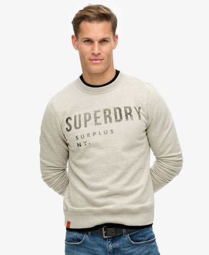 Men's Surplus Graphic Crew Sweatshirt Grey / Washed Surplus Grey Feeder - Size: L - Superdry - Modalova