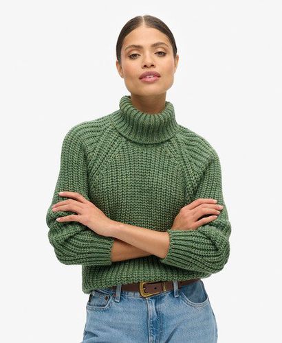 Women's Slouchy Stitch Roll Neck Knit Green / Dark Sage Marl - Size: 8 - Superdry - Modalova