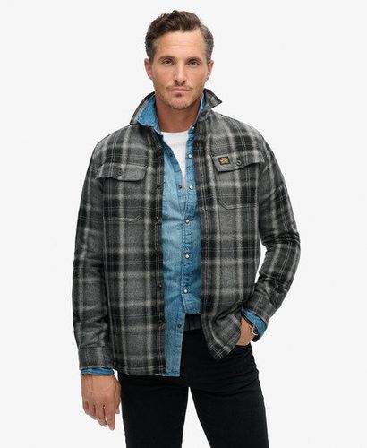 Men's Wool Miller Overshirt Dark Grey / Roderick Check Black - Size: M - Superdry - Modalova