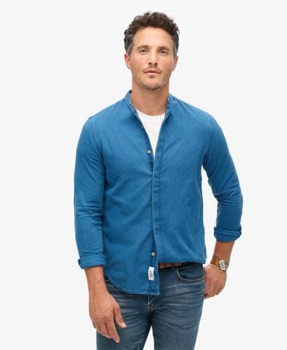 Men's The Merchant Store - Grandad Indigo Shirt Light Blue / Heavy Rinse - Size: Xxxl - Superdry - Modalova