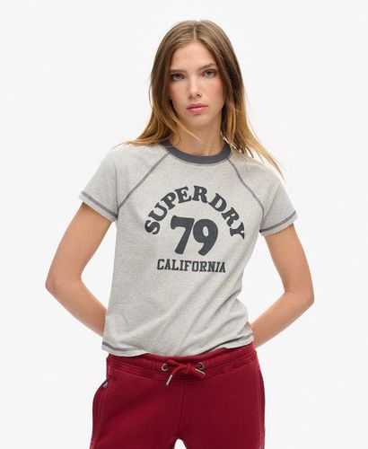 Women's Athletic Essentials Raglan Graphic T-Shirt Grey / Grey Marl - Size: 8 - Superdry - Modalova