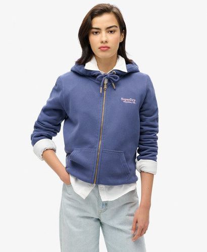 Women's Essential Logo Zip Hoodie Navy / Mariner Navy - Size: 16 - Superdry - Modalova