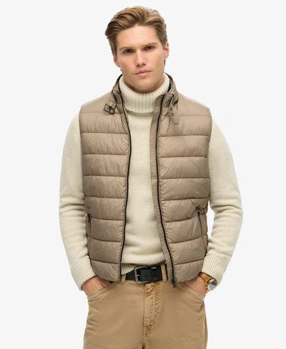 Men's Lightweight Padded Gilet Beige / Deep Beige Slub - Size: L - Superdry - Modalova