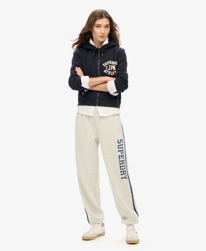 Women's Athletic Essentials Vintage Side Stripe Joggers Grey / Oatmeal Grey Marl - Size: 10 - Superdry - Modalova