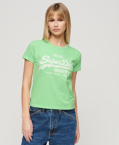 Women's Neon Graphic Fitted T-Shirt Green / Neo Mint Green - Size: 10 - Superdry - Modalova