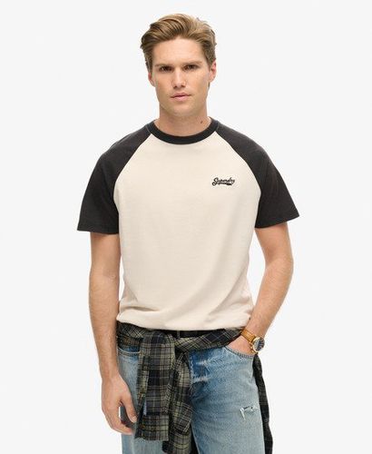 Men's Essential Logo Baseball T-Shirt White / White Sand/Black - Size: L - Superdry - Modalova