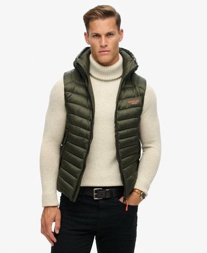 Men's Hooded Fuji Padded Gilet Khaki / Army Khaki - Size: S - Superdry - Modalova