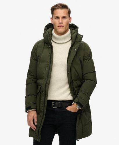 Men's Hooded Longline Padded Jacket Green / Surplus Goods Olive - Size: L - Superdry - Modalova