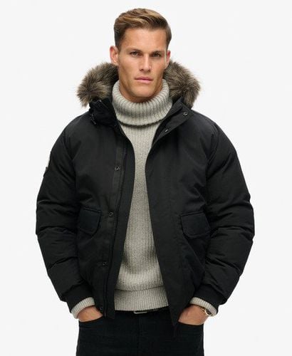 Men's Everest Faux Fur Bomber Jacket Black / Jet Black - Size: M - Superdry - Modalova