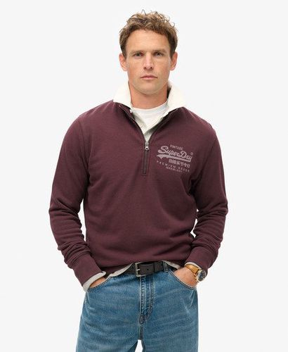 Men's Classic Graphic Half Zip Red / Rich Deep Burgundy - Size: L - Superdry - Modalova