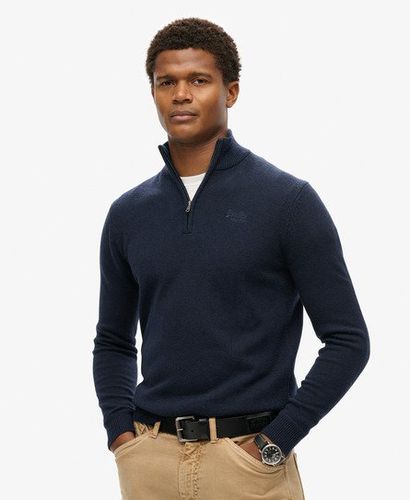 Herren Essential Strickpullover mit Halbreißverschluss und Stickerei - Größe: S - Superdry - Modalova