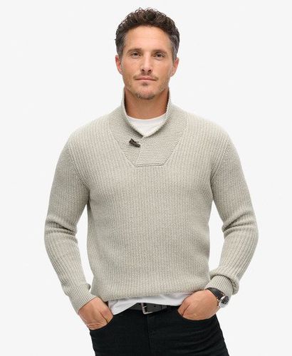 Men's Merchant Shawl Neck Jumper Grey / Grey Marl - Size: L - Superdry - Modalova