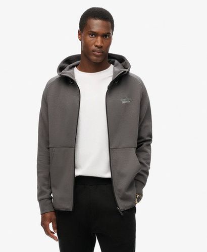 Men's Sport Tech Logo Loose Zip Hoodie Dark Grey / Dark Slate Grey - Size: Xxl - Superdry - Modalova