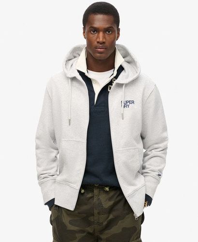 Men's Sportswear Logo Loose Zip Hoodie Light Grey / Cadet Grey Marl - Size: L - Superdry - Modalova