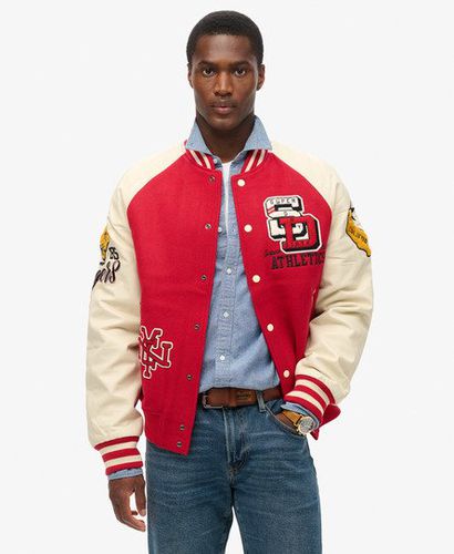 Men's College Varsity Patched Bomber Jacket Red / Varsity Red - Size: XL - Superdry - Modalova