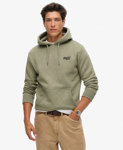 Men's Essential Logo Hoodie Khaki / Martini Olive Green Grit - Size: XL - Superdry - Modalova